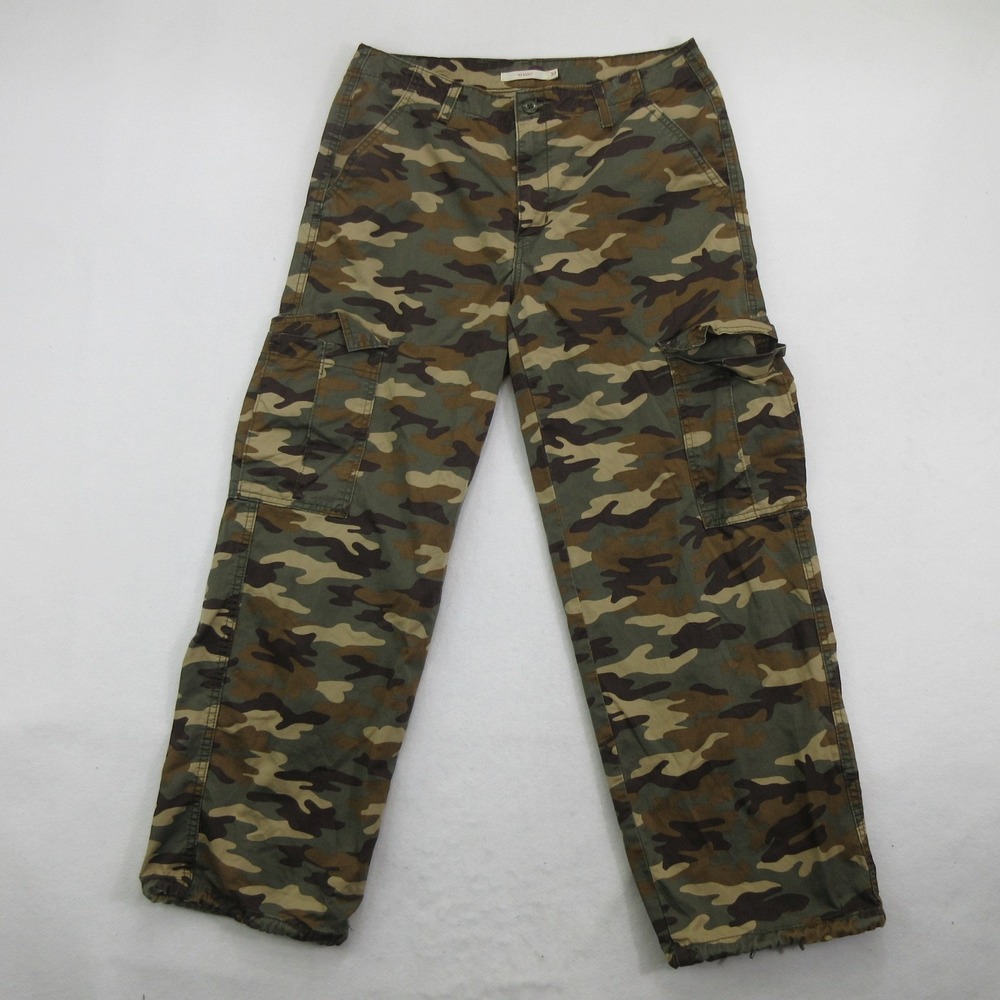 Levi's Women's Pants Size 30 '94 Baggy Cargo Camouflage Camo Utility Green Cotto